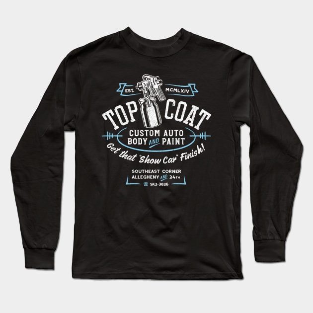 Top Coat Custom Car Paint Shop Long Sleeve T-Shirt by artbitz